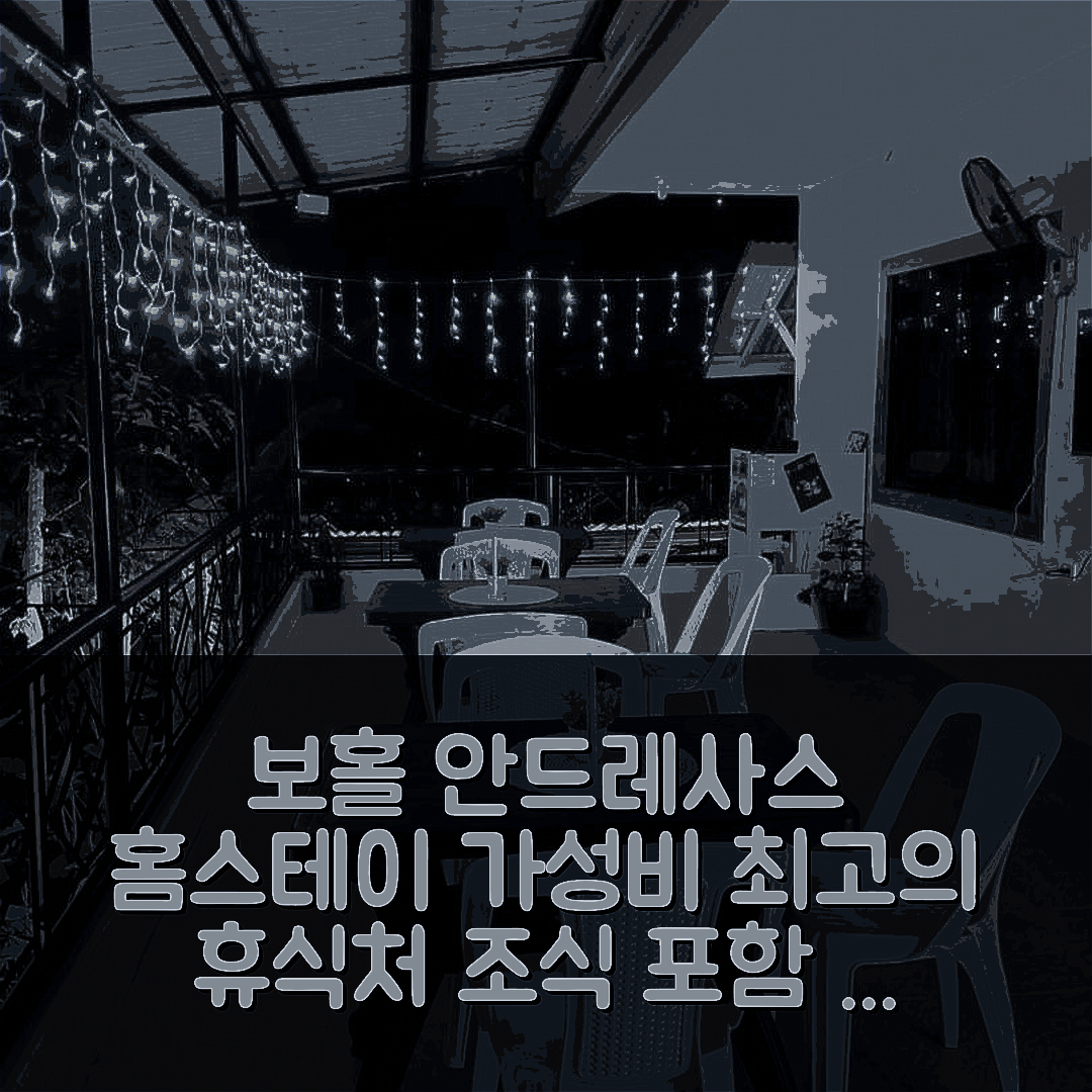보홀 숙소 여행 호텔 추천 안드레사스 홈스테이 | 가성비 뛰어난 위치와 조식 제공으로 완벽한 휴식처 5가지 이유